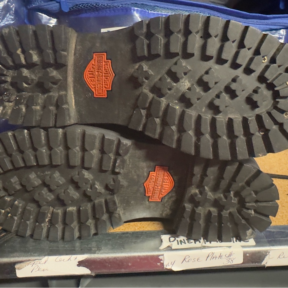 Harley Davidson Boots Men 7 1/2 Lace Up Buckle Logo‎ Ride Moto Combat - Picture 8 of 8